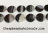 CAA4351 15.5 inches 30mm flat round agate druzy geode beads