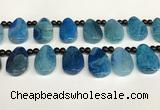 CAA4364 Top drilled 20*30mm freeform dragon veins agate beads