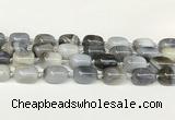 CAA4395 15.5 inches 15*20mm flat teardrop gray agate beads