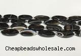 CAA4399 15.5 inches 16*30mm rectangle black banded agate beads