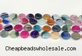 CAA4418 15.5 inches 14mm flat round agate druzy geode beads