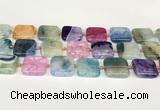 CAA4423 15.5 inches 20*20mm square agate druzy geode beads