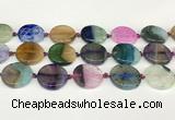 CAA4428 15.5 inches 25mm flat round agate druzy geode beads