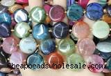 CAA4445 15.5 inches 18mm flat round dragon veins agate beads