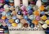 CAA4453 15.5 inches 12*12mm flat teardrop dragon veins agate beads