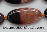 CAA446 15.5 inches 20*40mm oval agate druzy geode gemstone beads