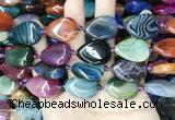 CAA4478 15.5 inches 18*25mm flat teardrop dragon veins agate beads