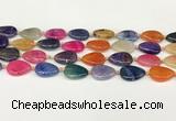 CAA4493 15.5 inches 15*20mm flat teardrop dragon veins agate beads