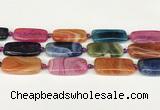 CAA4506 15.5 inches 13*30mm rectangle dragon veins agate beads