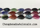 CAA4517 15.5 inches 18*25mm flat teardrop dragon veins agate beads