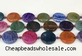 CAA4528 15.5 inches 25mm flat round dragon veins agate beads