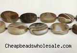 CAA4550 15.5 inches 30*40mm oval banded agate beads wholesale