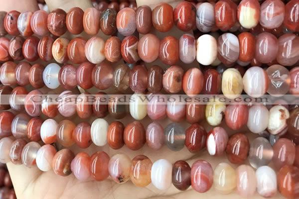 CAA4562 15.5 inches 6*8mm - 6*9mm rondelle south red agate beads