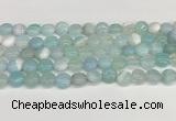 CAA4584 15.5 inches 10mm flat round banded agate beads wholesale