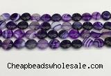 CAA4589 15.5 inches 12mm flat round banded agate beads wholesale