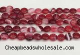 CAA4591 15.5 inches 12mm flat round banded agate beads wholesale