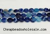 CAA4601 15.5 inches 14mm flat round banded agate beads wholesale