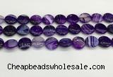 CAA4605 15.5 inches 16mm flat round banded agate beads wholesale