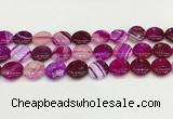 CAA4606 15.5 inches 16mm flat round banded agate beads wholesale