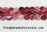 CAA4607 15.5 inches 16mm flat round banded agate beads wholesale