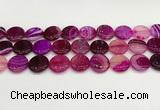 CAA4614 15.5 inches 18mm flat round banded agate beads wholesale