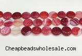 CAA4615 15.5 inches 18mm flat round banded agate beads wholesale