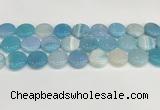 CAA4616 15.5 inches 18mm flat round banded agate beads wholesale