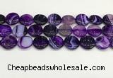 CAA4621 15.5 inches 20mm flat round banded agate beads wholesale