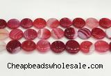 CAA4623 15.5 inches 20mm flat round banded agate beads wholesale