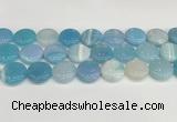 CAA4624 15.5 inches 20mm flat round banded agate beads wholesale