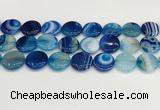 CAA4625 15.5 inches 20mm flat round banded agate beads wholesale