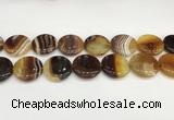 CAA4628 15.5 inches 25mm flat round banded agate beads wholesale