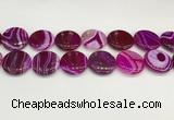 CAA4630 15.5 inches 25mm flat round banded agate beads wholesale