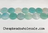 CAA4632 15.5 inches 25mm flat round banded agate beads wholesale