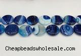 CAA4633 15.5 inches 25mm flat round banded agate beads wholesale