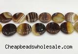 CAA4636 15.5 inches 30mm flat round banded agate beads wholesale