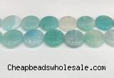 CAA4640 15.5 inches 30mm flat round banded agate beads wholesale