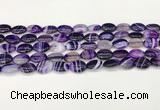 CAA4646 15.5 inches 10*14mm oval banded agate beads wholesale