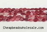 CAA4648 15.5 inches 10*14mm oval banded agate beads wholesale