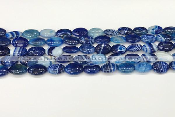 CAA4650 15.5 inches 10*14mm oval banded agate beads wholesale