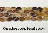 CAA4653 15.5 inches 12*16mm oval banded agate beads wholesale