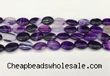 CAA4654 15.5 inches 12*16mm oval banded agate beads wholesale