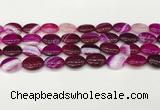 CAA4655 15.5 inches 12*16mm oval banded agate beads wholesale