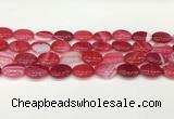 CAA4656 15.5 inches 12*16mm oval banded agate beads wholesale