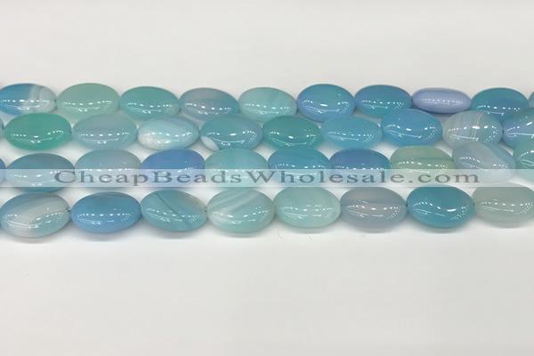 CAA4657 15.5 inches 12*16mm oval banded agate beads wholesale