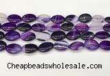 CAA4662 15.5 inches 13*18mm oval banded agate beads wholesale