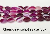 CAA4663 15.5 inches 13*18mm oval banded agate beads wholesale