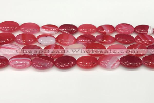 CAA4664 15.5 inches 13*18mm oval banded agate beads wholesale