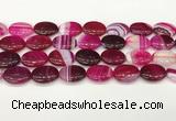 CAA4671 15.5 inches 15*20mm oval banded agate beads wholesale