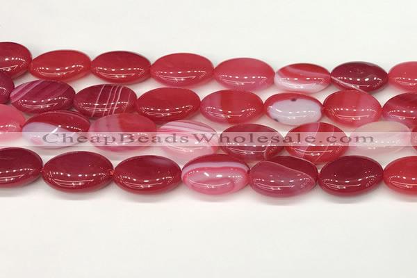 CAA4672 15.5 inches 15*20mm oval banded agate beads wholesale